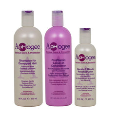 Aphogee shampoo bottle for damaged hair delivers color-safe cleansing and scalp care.