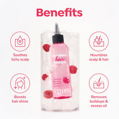A'PIEU Raspberry Hair Vinegar Rinse hair-clarity shot emphasizes detangling and smoother texture