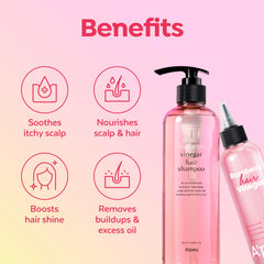 Shiny hair after using Raspberry Vinegar set with smooth finish