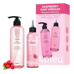 A'PIEU Raspberry Vinegar Shampoo bottle close-up highlighting scalp clarifying benefits