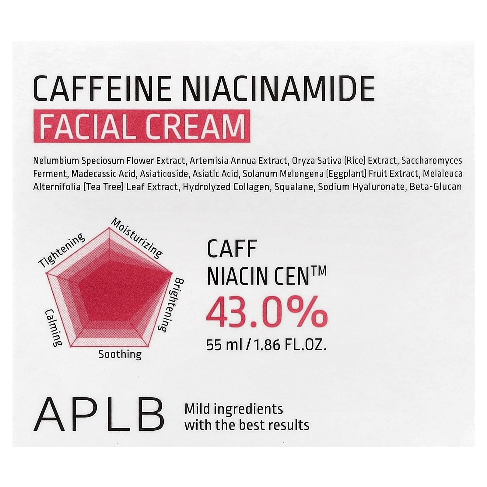 APLB Caffeine Niacinamide Facial Cream swatch demonstrates smooth surface potential.