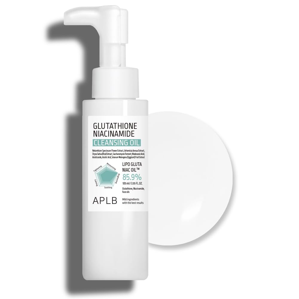 APLB Glutathione Niacinamide Cleansing Oil bottle pouring for a gentle cleanse