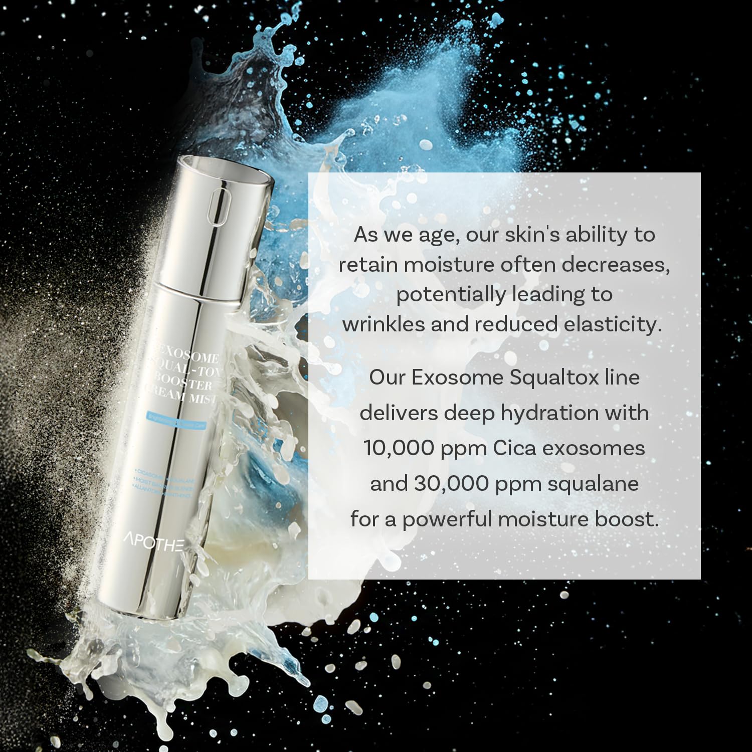 APOTHE Exosome Squal-Tox Booster Mist packaging design.