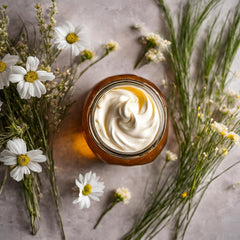 Apothecary Prairie balm texture close-up showing whipped, light consistency