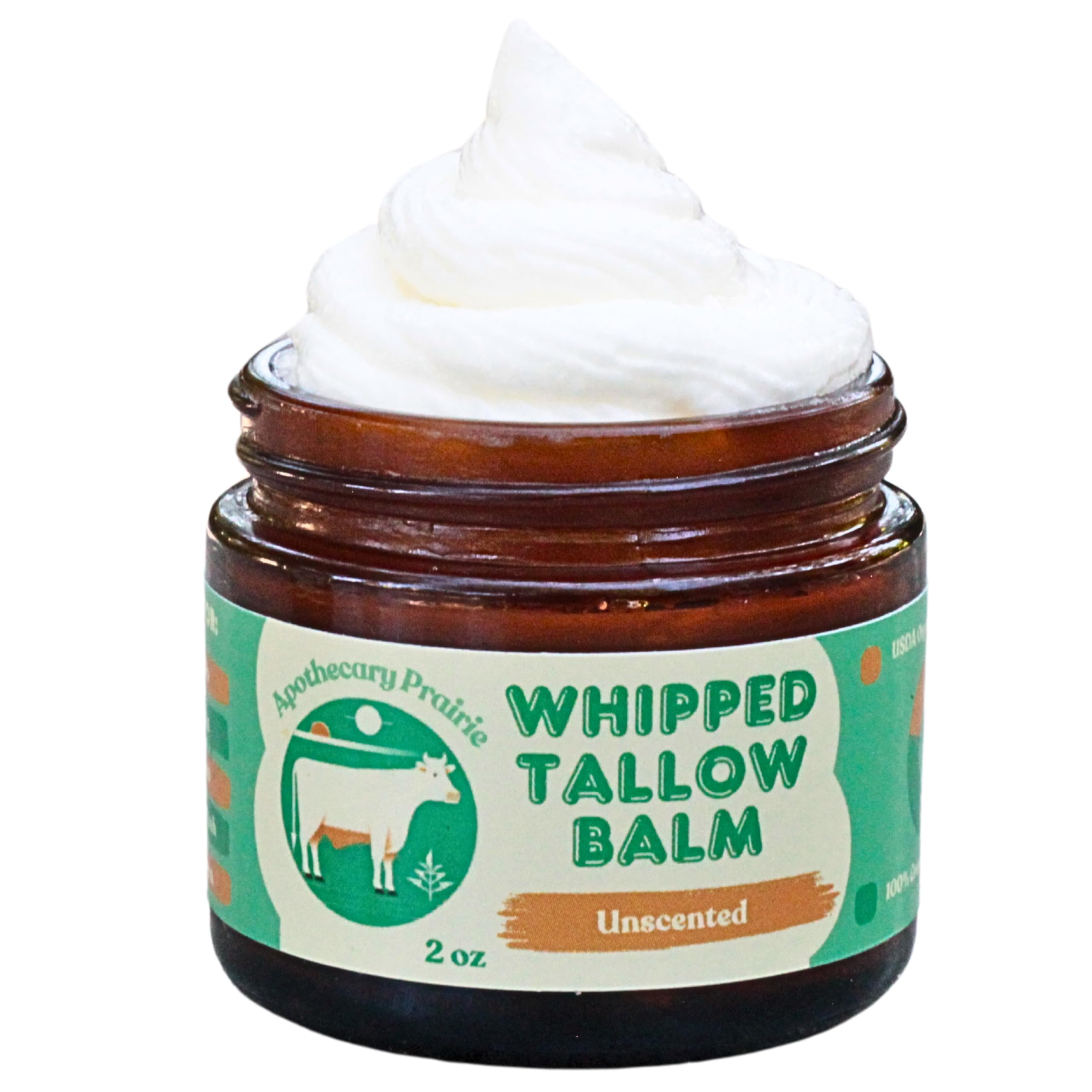 Apothecary Prairie Whipped Tallow Balm unscented jar for deep hydration