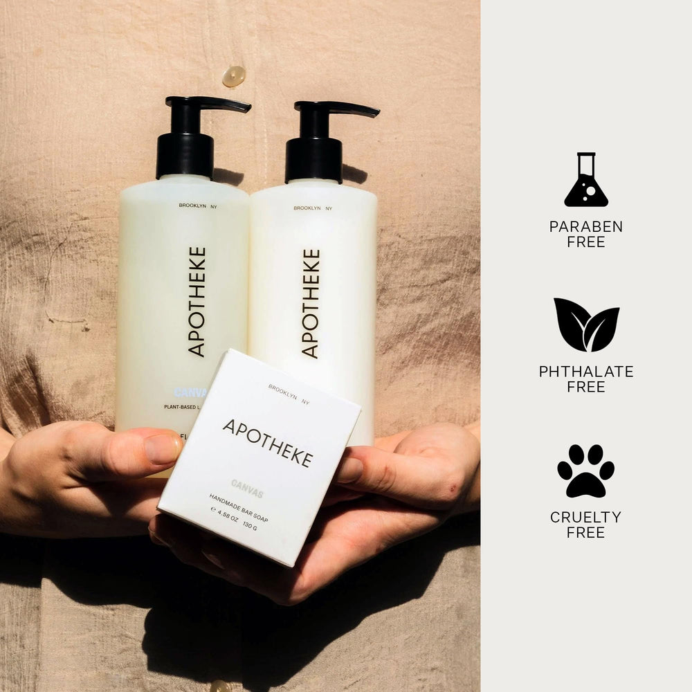 APOTHEKE Brooklyn factory label emphasizes clean, paraben-free formula