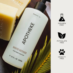 APOTHEKE fragrance oils; long-lasting scent with coconut and aloe.