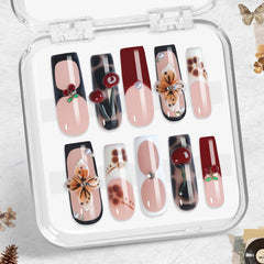 Appife Trendy Cherry Leopard nails set for bold everyday wear.