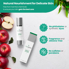 AppleBiotic green tea chamomile aloe ingredients highlighted for soothing hydration