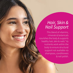 Applied Nutrition Longer Stronger Hair & Nails nutrition panel with biotin and collagen