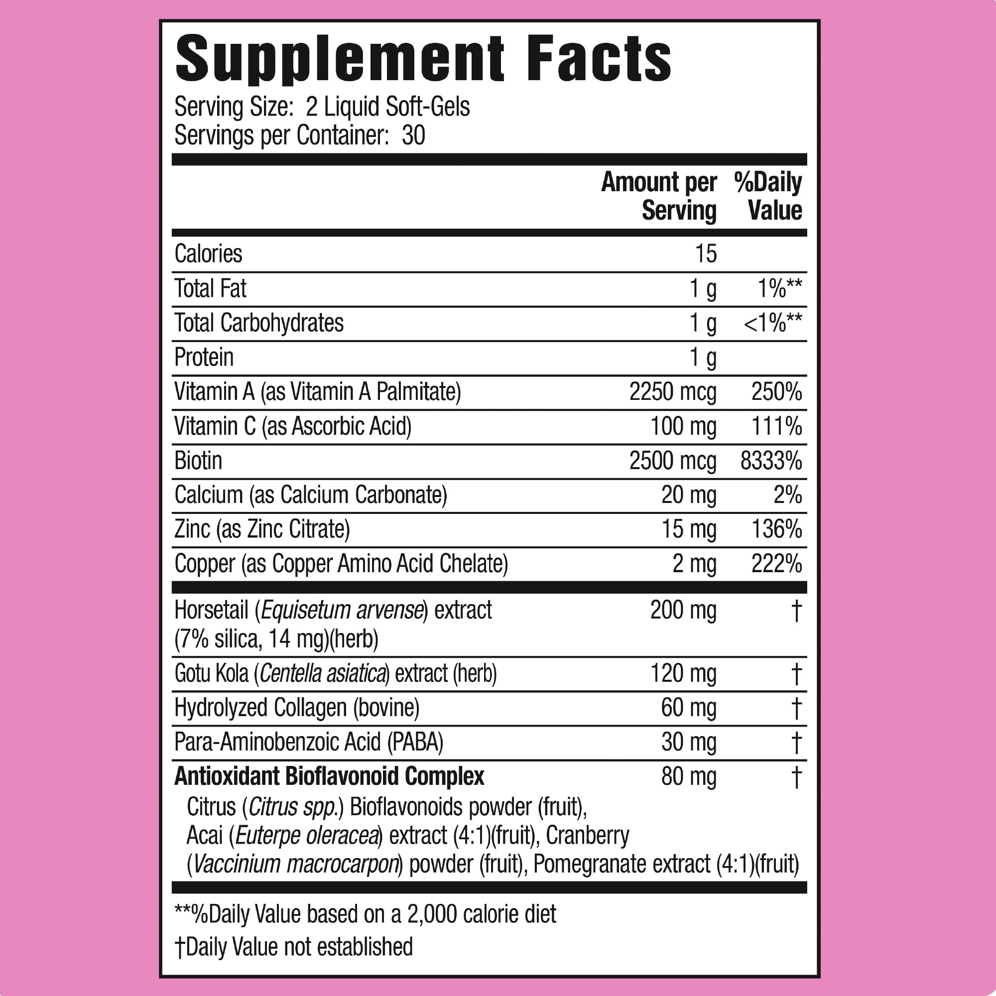 Applied Nutrition Longer Stronger Hair & Nails soft-gels closeup for easy daily intake