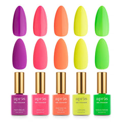 APRÉS Gel Couleur Combo Set collection shot showing five shade options for versatile manicures