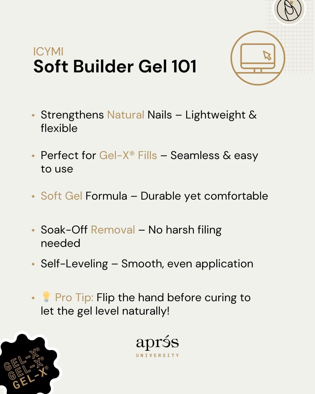 APRÉS Soft Gel Builder professional-quality results for salon-like nails at home.