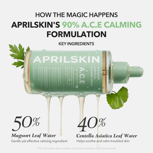 APRILSKIN A.C.E Serum watery texture during application, fast absorption and non-sticky feel.