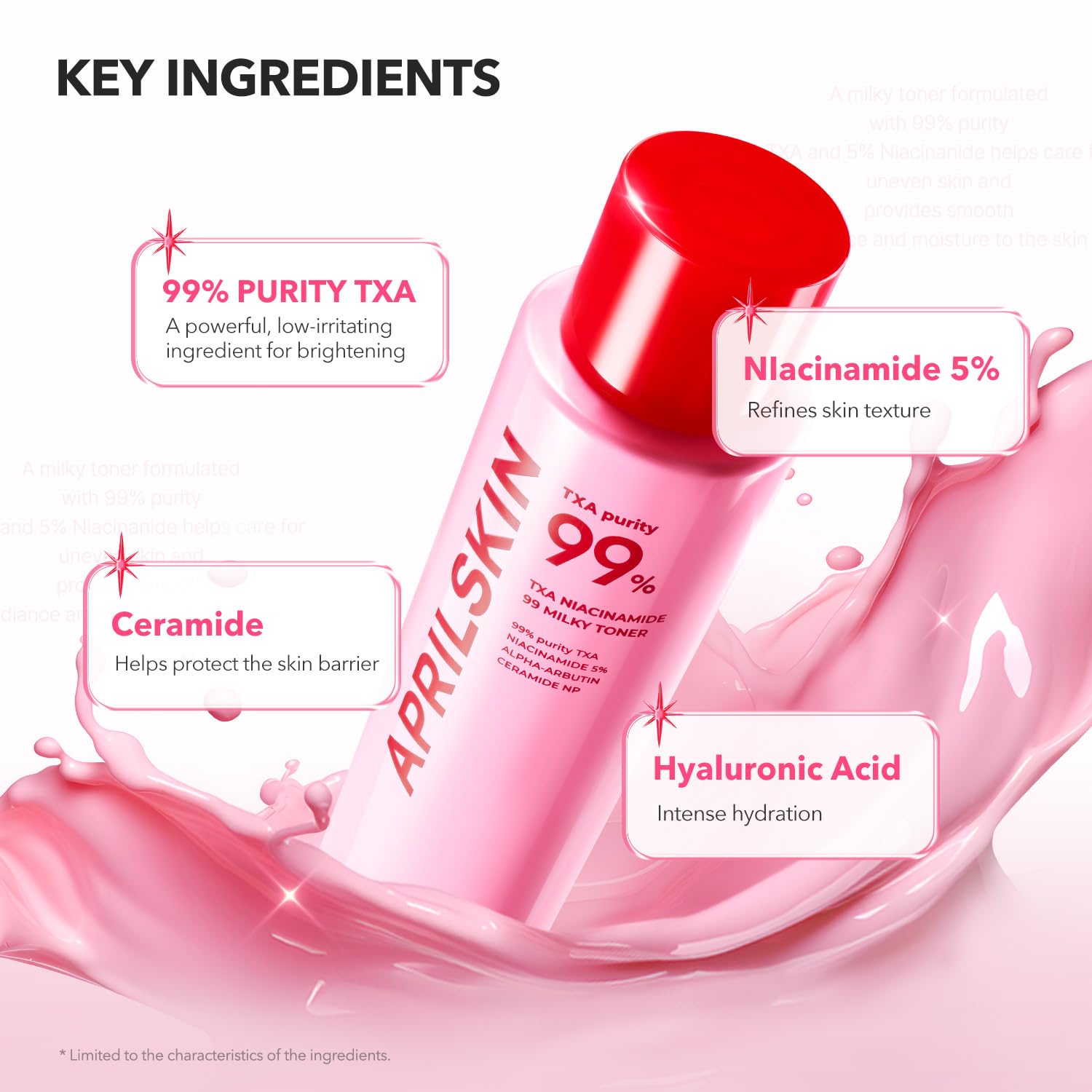 APRILSKIN Panthenol and Hyaluronic Acid ingredients highlight deep hydration