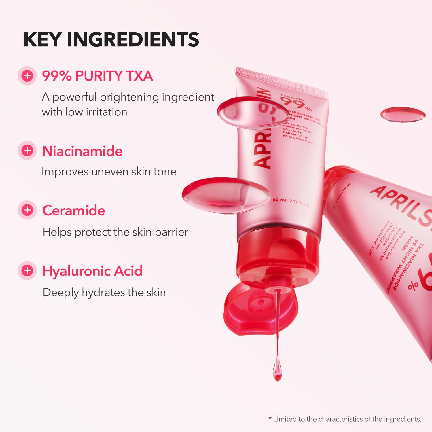 APRILSKIN TXA Niacinamide 99 air-wrapping system visual for breathable overnight care