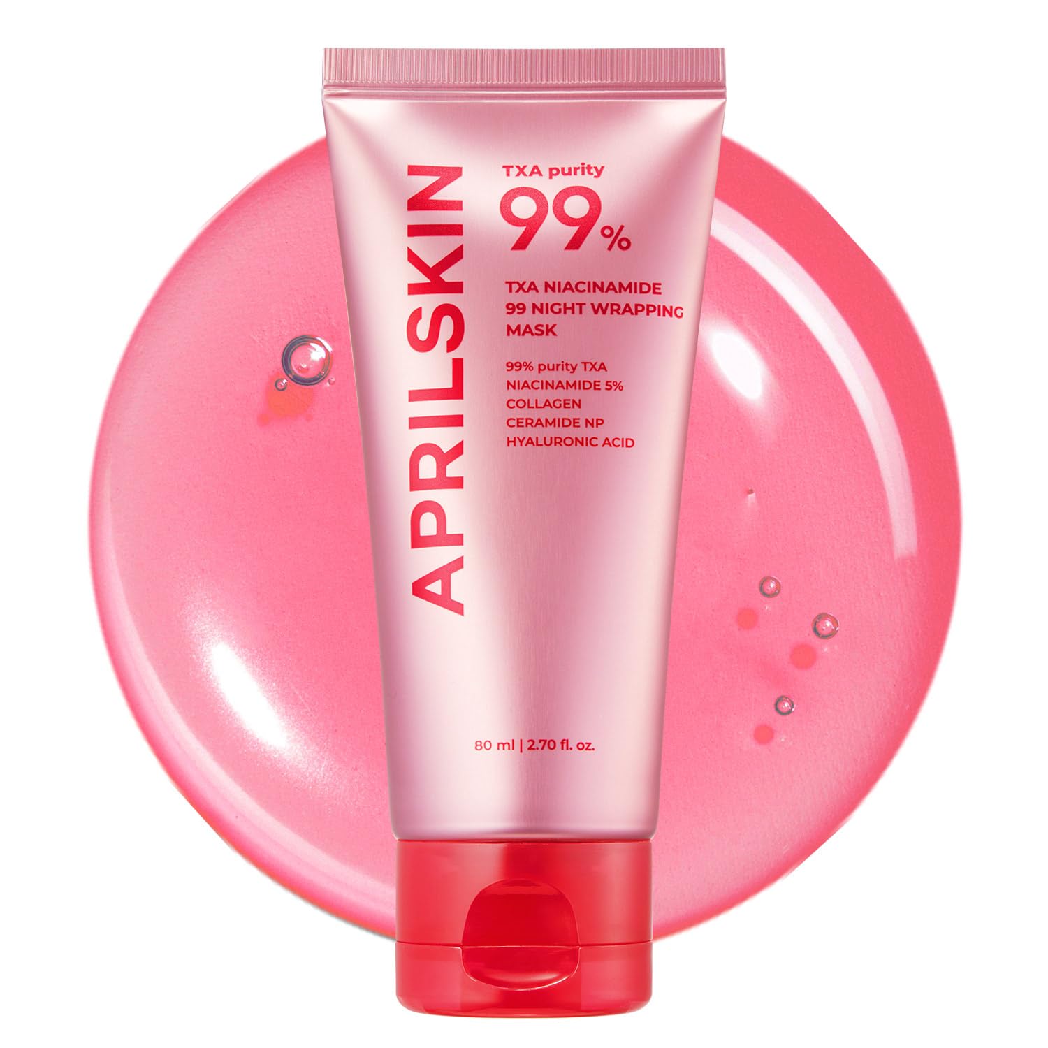 APRILSKIN TXA Niacinamide 99 mask jar showing premium formula for even tone