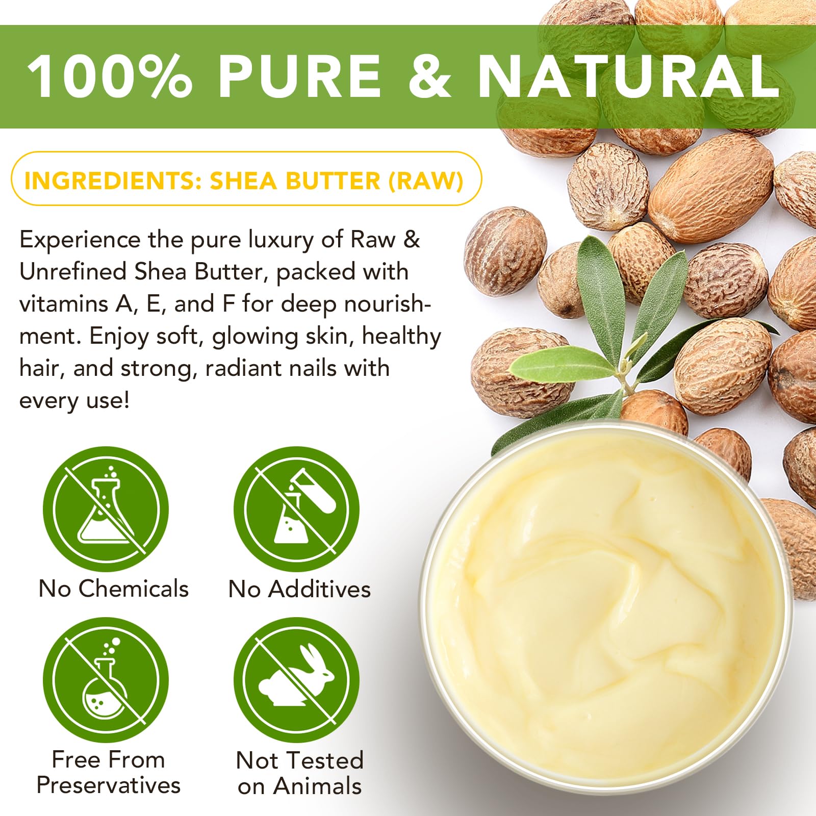 APUUFYQC Shea Butter close-up texture highlights natural richness for nourished skin