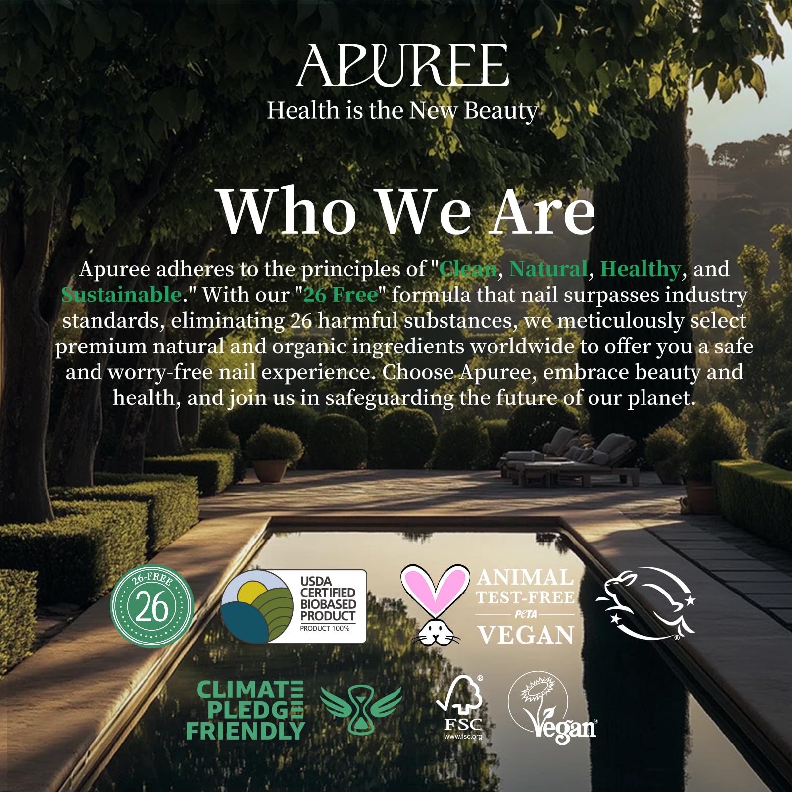 APUREE FSC-certified packaging is recyclable for a mindful home spa routine