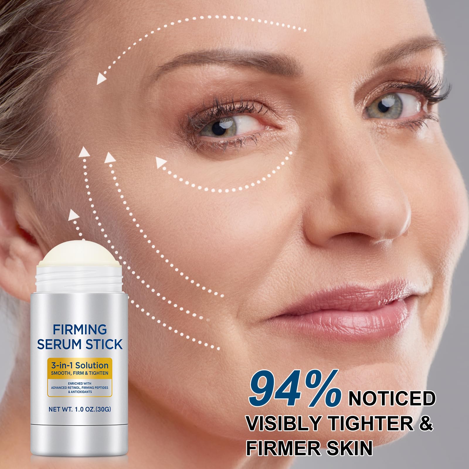 APUUFYQC 3-in-1 formula visibly improves elasticity and reduces fine lines over time.