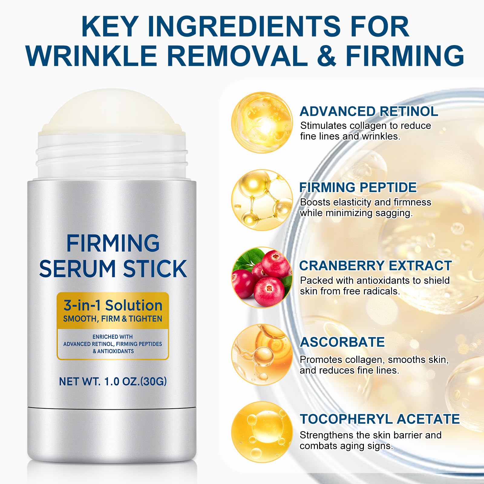 APUUFYQC Retinol Serum Stick used on the neck and jawline to help lift.