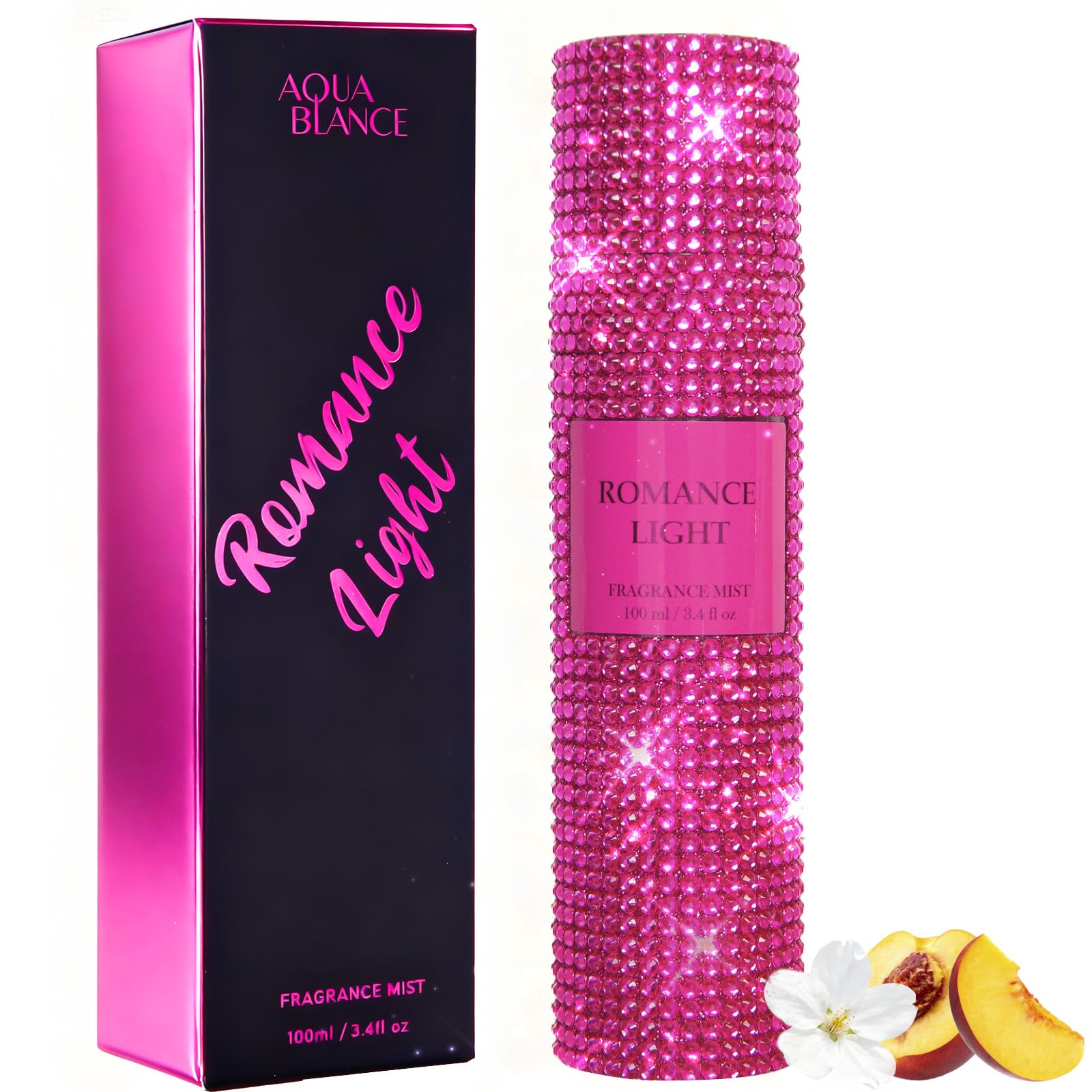 AQUA BLANCE Romance Light rhinestone bottle catches light, adding glamorous gifting appeal.