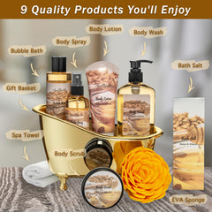 Aqua Elegante body wash bubble bath set showcases rich lather for home spa.