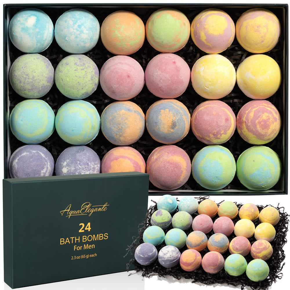 Aqua Elegante gift set of 24 bath bombs for a premium spa-like experience