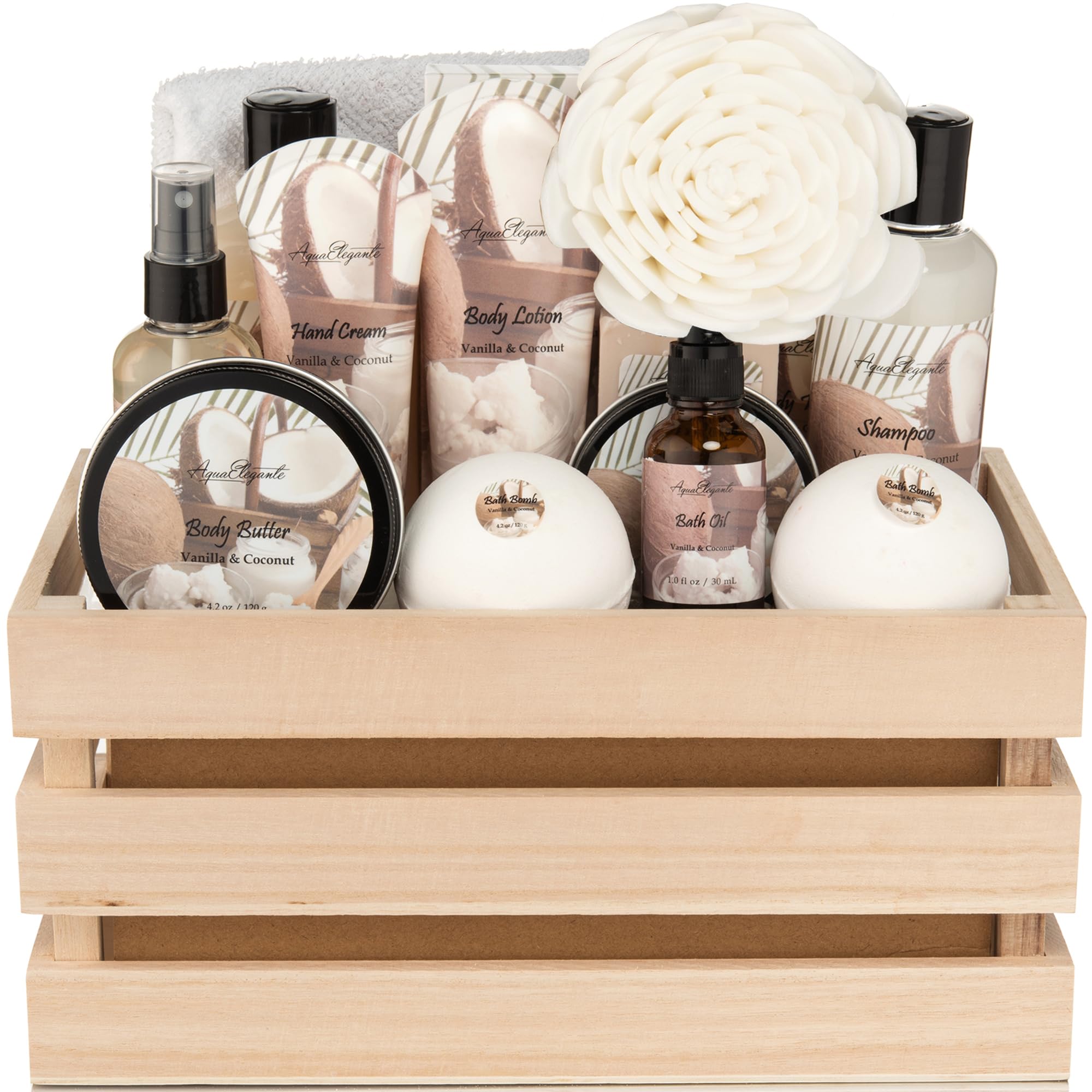 A Aqua Elegante gift set box showing premium spa items ideal for gifting