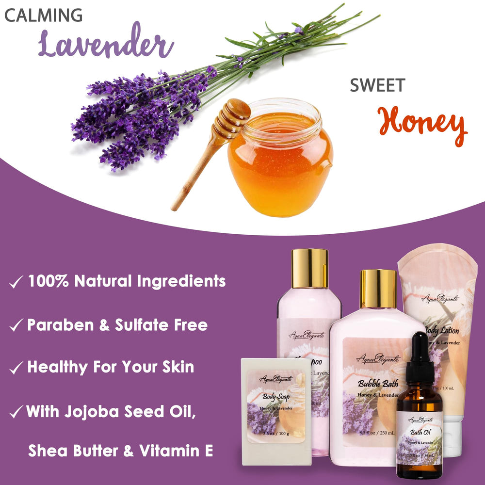 Aqua Elegante Honey Lavender Body Lotion nourishes dry skin with rich hydration.