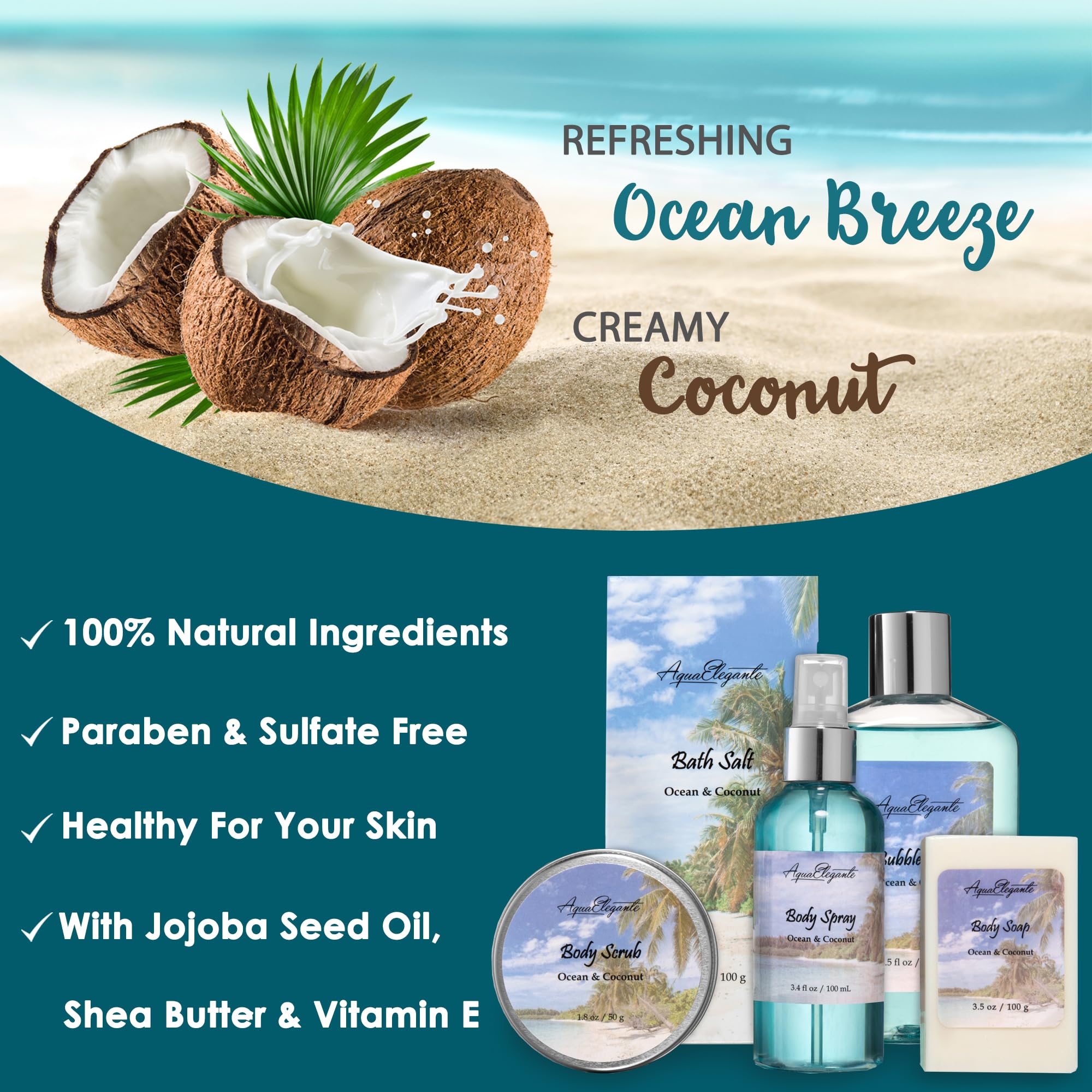 Aqua Elegante spa basket bath salts soothing aromatherapy at home