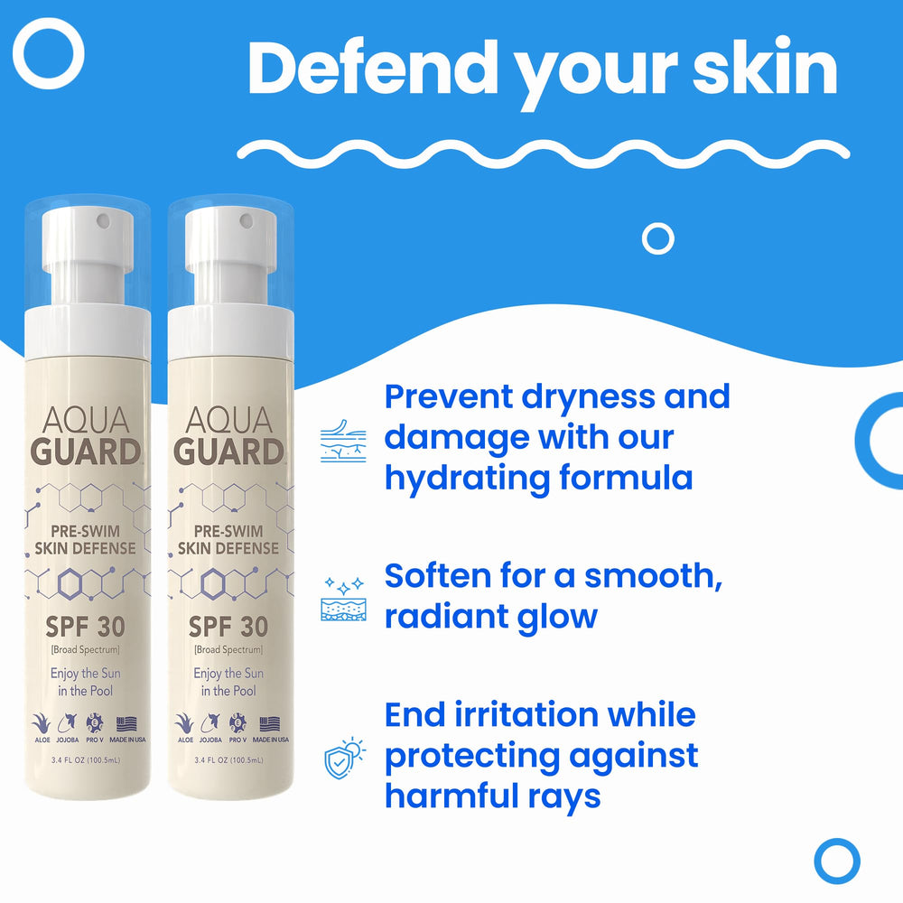AQUA GUARD Pre-Swim Skin Defense application gesture for easy rub-in