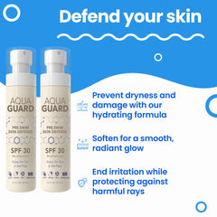 AQUA GUARD Pre-Swim Skin Defense application gesture for easy rub-in