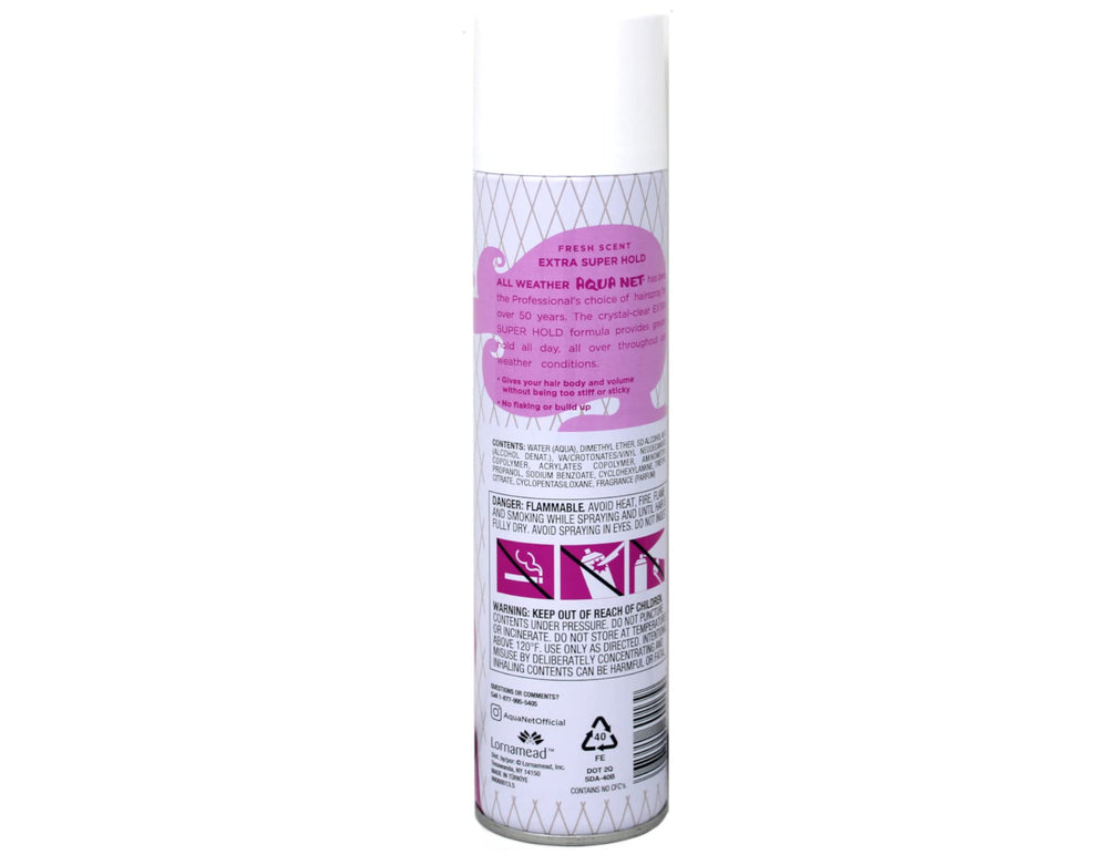 Aqua Net clear hold visual indicating residue-free finish.
