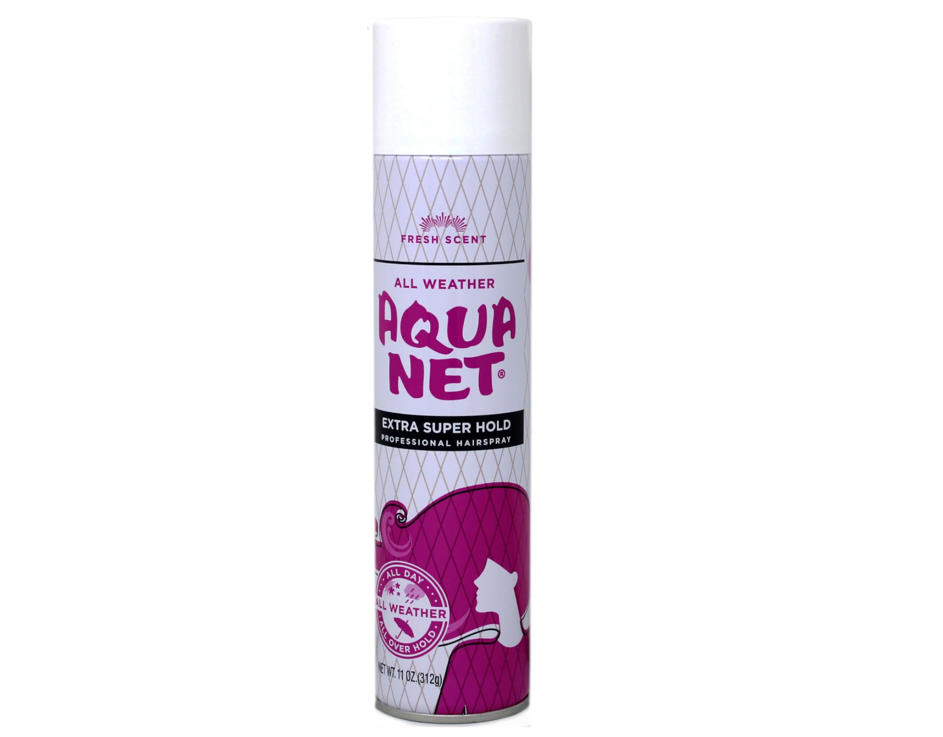 Aqua Net Professional spray dispense jet for even application and strong hold.