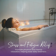 Aqua Pool and Spa Lavender crystals dissolving in warm water with aroma.