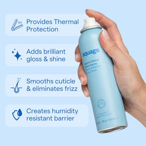 Aquage Beyond Shine fine-mist spray dispersal delivering glossy, mirror-like shine