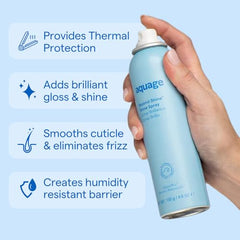 Aquage Beyond Shine fine-mist spray dispersal delivering glossy, mirror-like shine