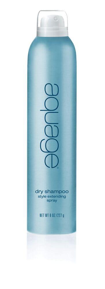 Aquage dry shampoo style extending spray bottle absorbs oil at roots while refreshing hair.