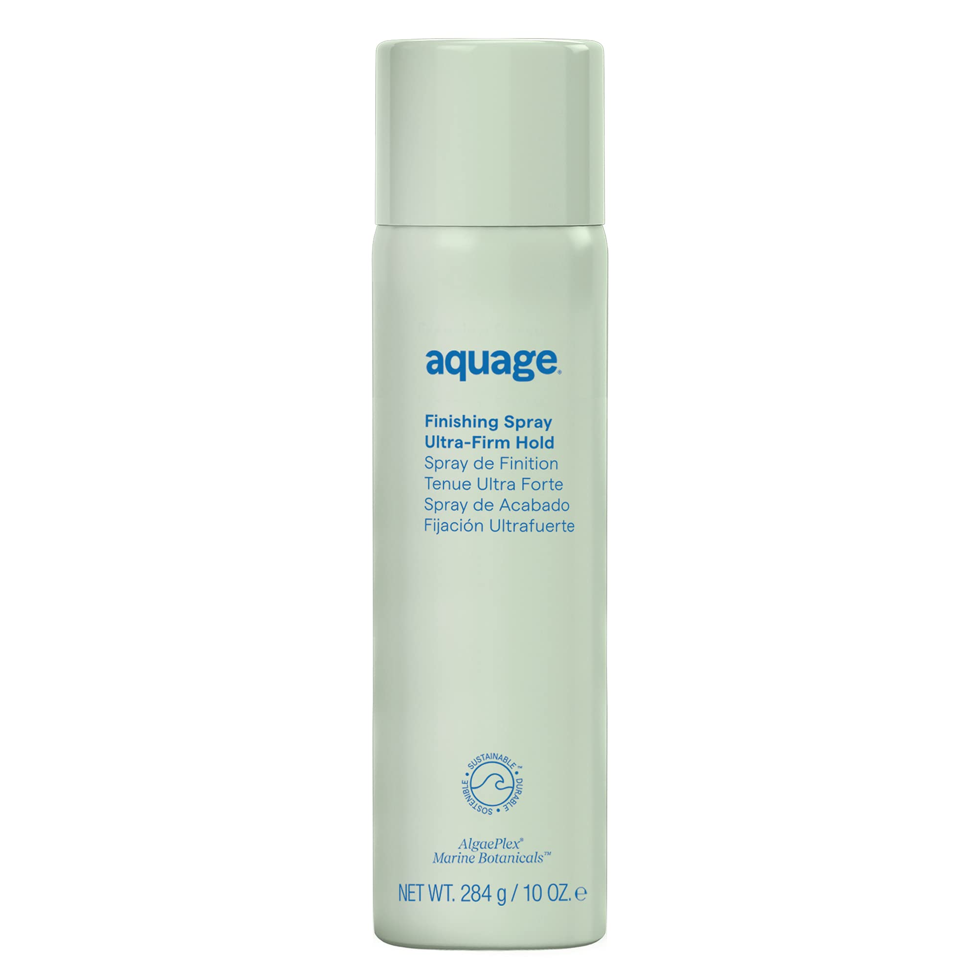 AQUAGE Finishing Spray bottle top view for travel-ready hold