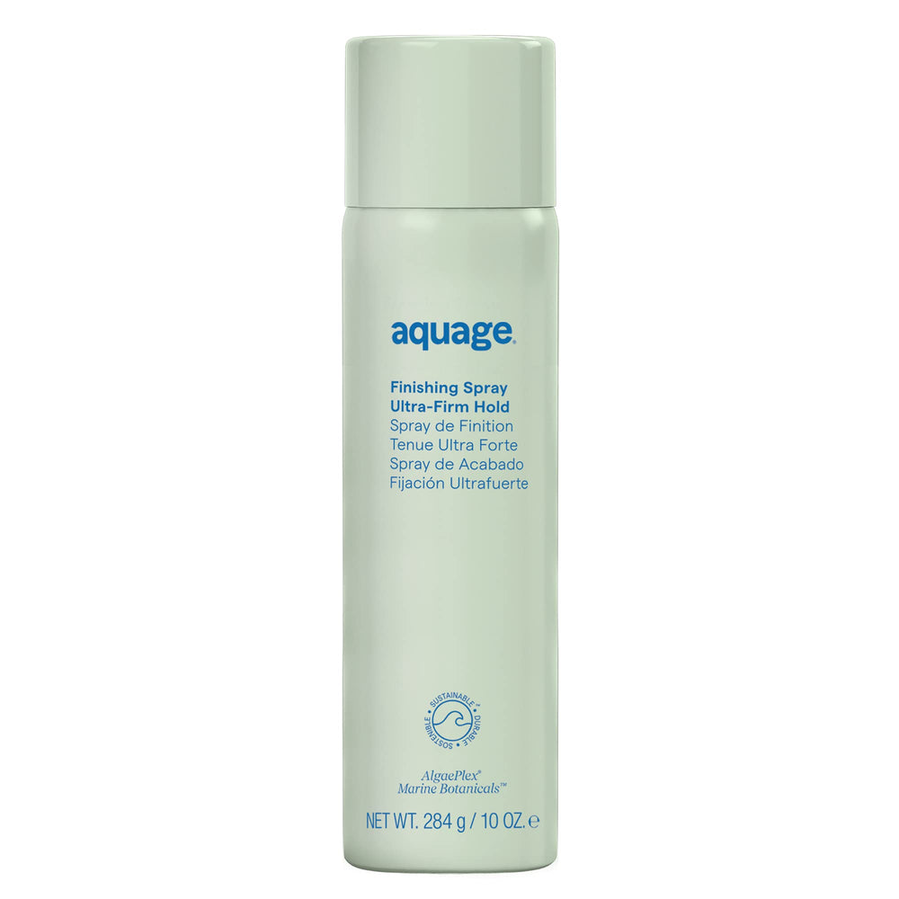 AQUAGE Finishing Spray bottle top view for travel-ready hold