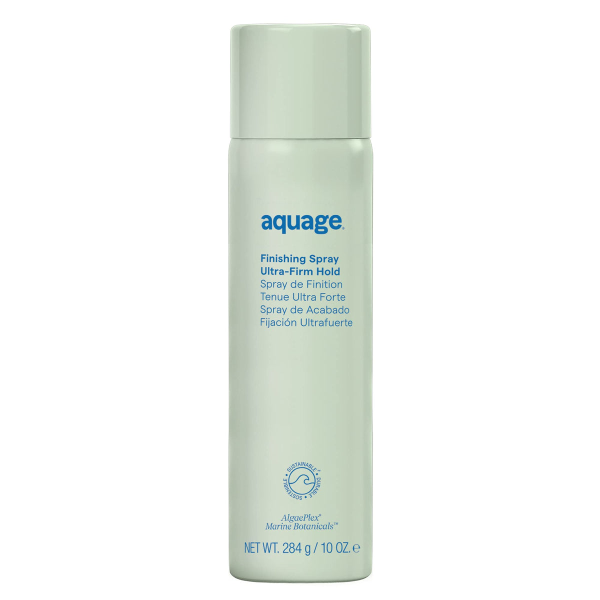 AQUAGE Finishing Spray bottle top view for travel-ready hold