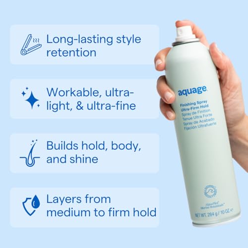 AQUAGE Finishing Spray ultra-fine mist in action