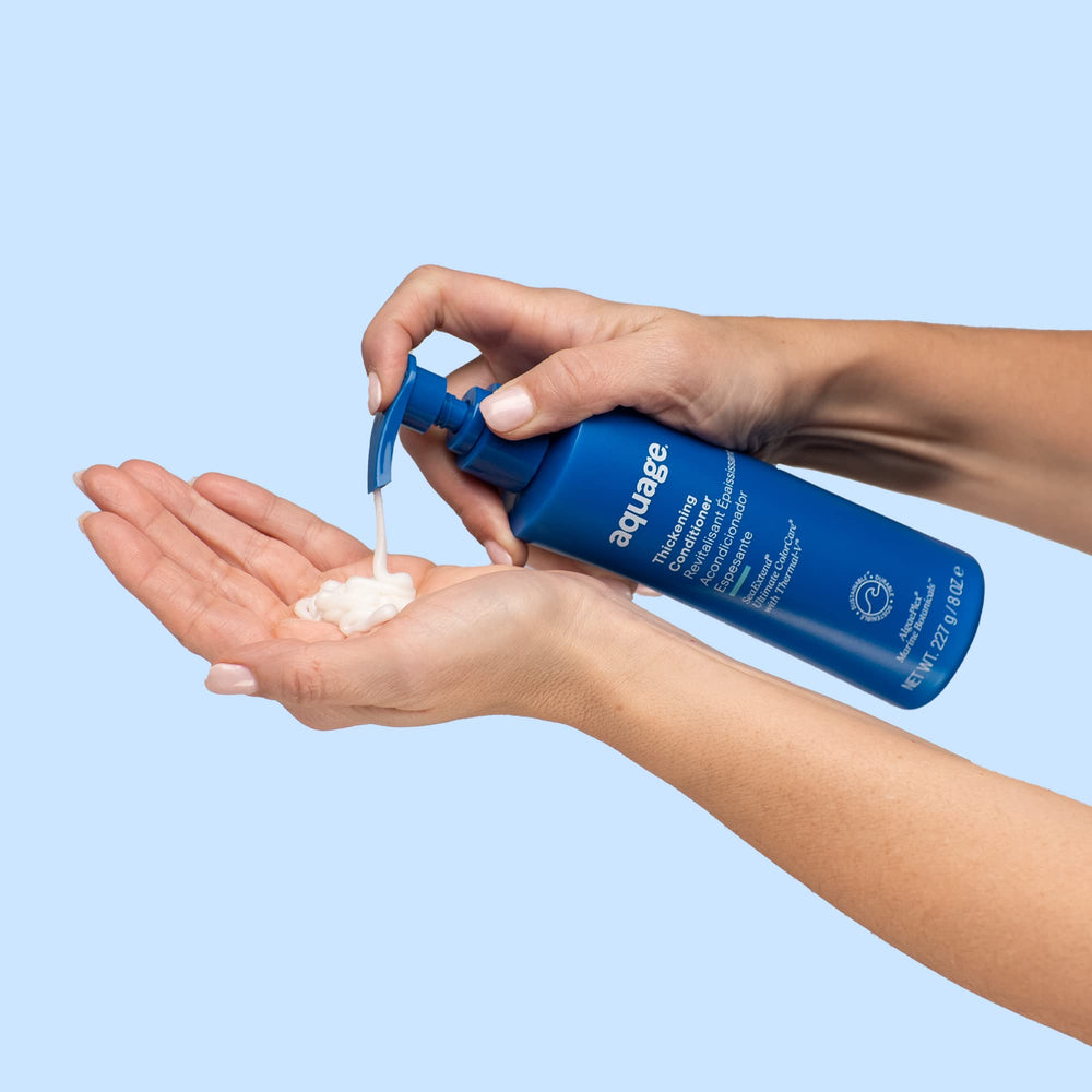 Hair strands appear plump and full after SeaExtend treatment.