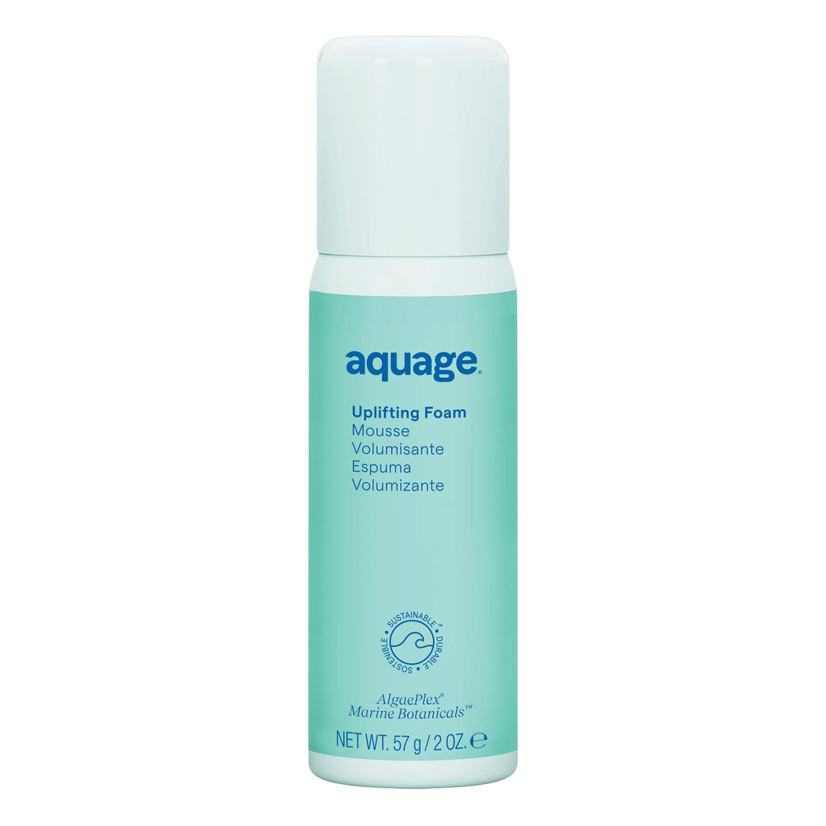 Aquage Uplifting Foam bottle pour—easy, travel-size styling on the go.