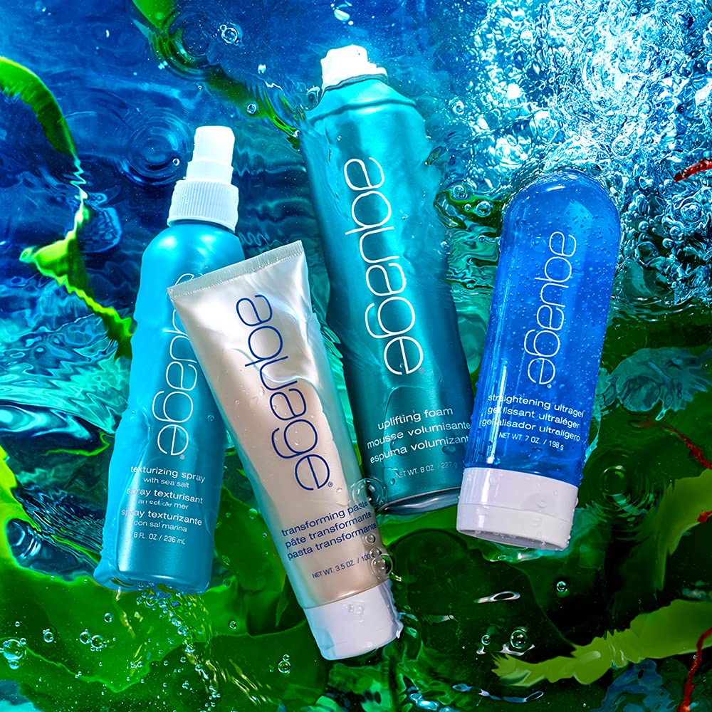 Aquage Uplifting Foam used on dry hair for flexible hold and bounce.