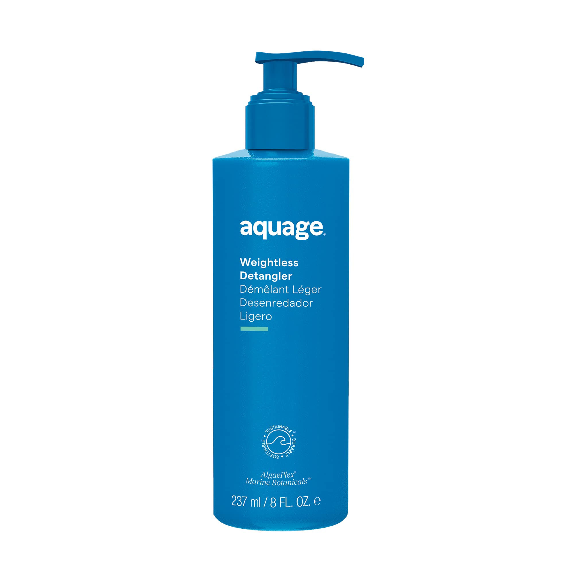 Aquage Weightless Detangler bottle shown for easy detangling and lightweight moisture.