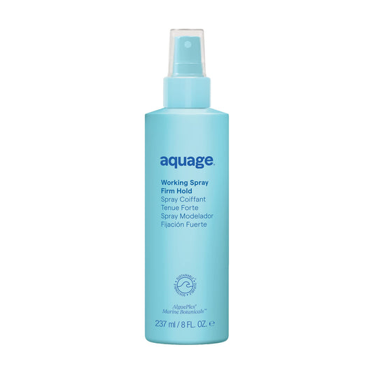 Aquage Working Spray firm-hold bottle demonstrates lasting shape and flexible reworkability.