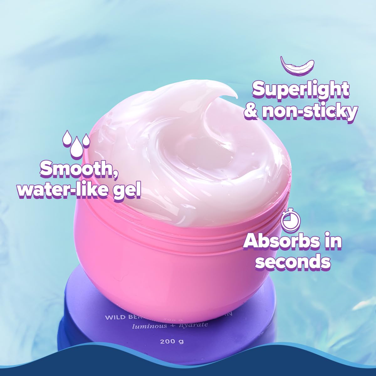 Aqualogica Hydra Gel application on clean skin for a fresh finish.