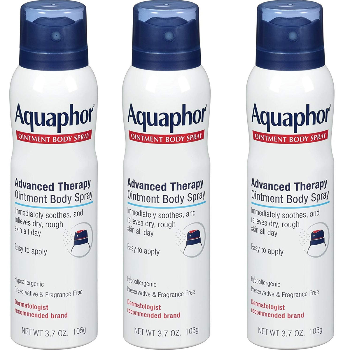 Aquaphor Ointment Body Spray being applied to skin for lasting hydration.